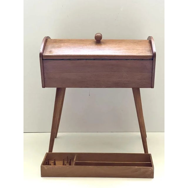 Vintage Ash Sewing Box, 1960s For Sale - Image 6 of 11