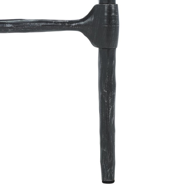 Early 21st Century Isabellina Metal Accent Table in Black with Glass Top For Sale - Image 5 of 8