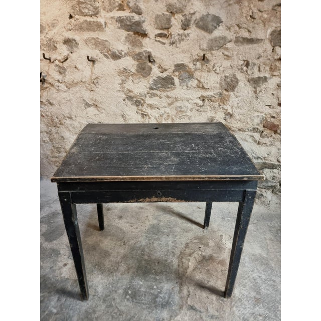 Antique French Black School Lift Top Desk, 1900s For Sale - Image 14 of 18