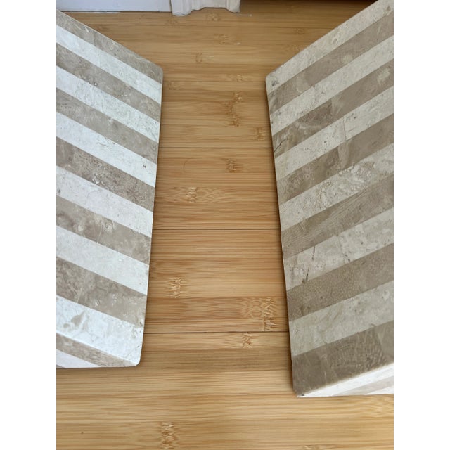 1980s 1980s Marquis Collection of Beverly Hills Zig Zag Tessellated Stone Display Pedestal - a Pair For Sale - Image 5 of 7