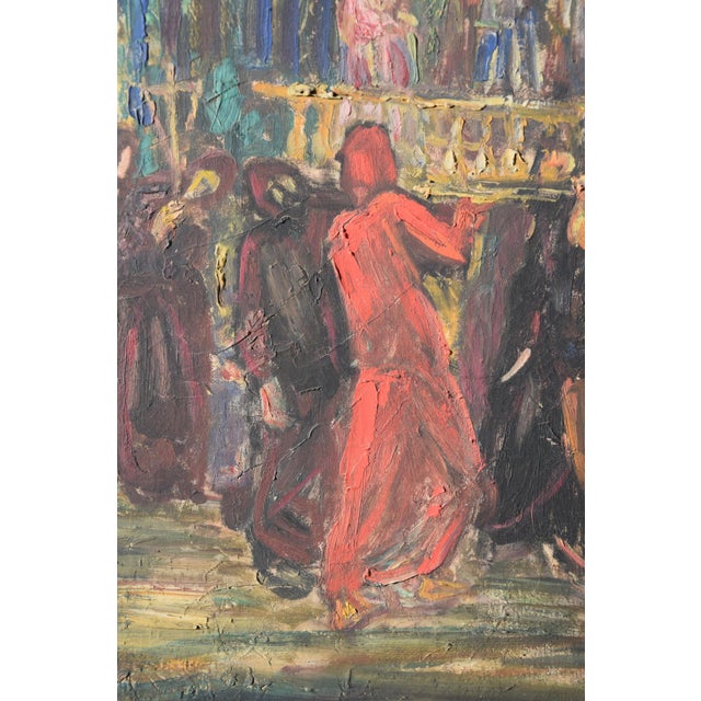 Hans Gerson, Penitential Procession in Veurne, 1908, Oil Painting on Canvas, Framed For Sale - Image 8 of 14