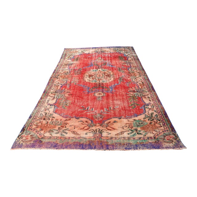 1960s Oversize Wool Bohemian Turkish Rug For Sale