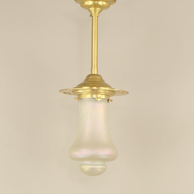 1920s Vintage Brass Pendant Light, 1920 For Sale - Image 5 of 9
