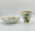 Ceramic Antique Porcelain Double-Handled Chocolate Cup and Saucer with Birds and Butterflies from Dresden, 1879, Set of 2 For Sale - Image 7 of 11