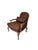 French Louis XV Revival Leather Fauteuil Lounge Chair With Pierced Fretwork Back For Sale - Image 4 of 14
