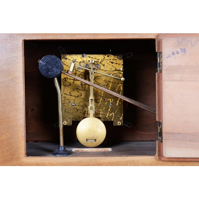 Art Deco Table Clock in Walnut, Czech, 1920s For Sale - Image 6 of 10