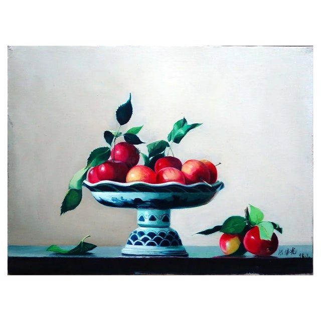 Zhang Wei Guang, Red Apples, Oil Painting, 1998 For Sale