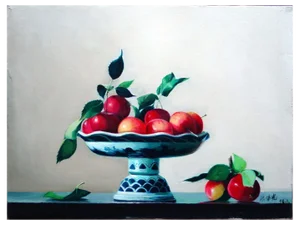 Zhang Wei Guang, Red Apples, Oil Painting, 1998