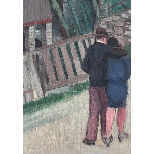 John Reitz, Promenade d'amoureux, 1929, Oil on Canvas For Sale - Image 7 of 9