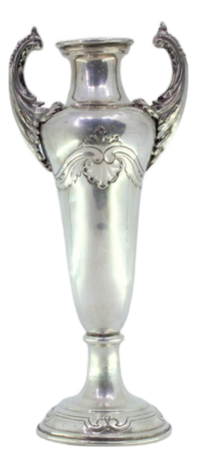 Silver Vase with Engravings and Raised Handles