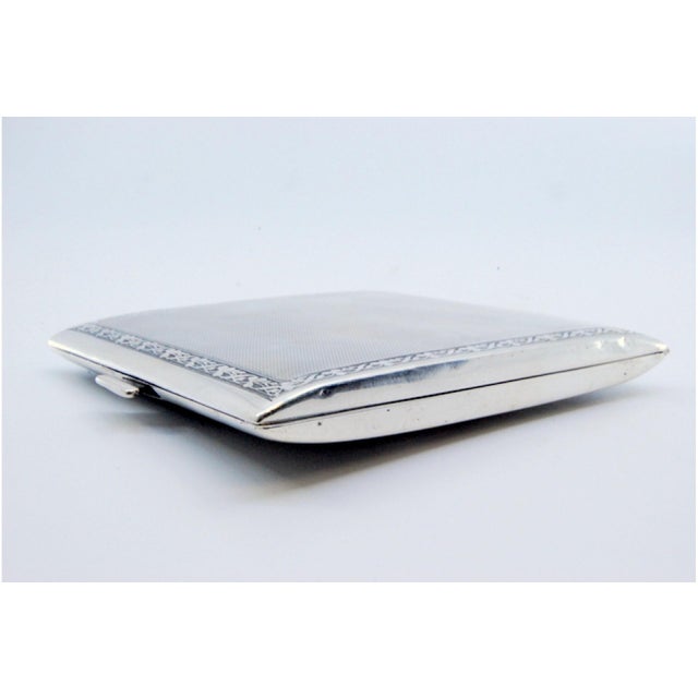 Silver Silver Cigarette Case with Surrounding Trim For Sale - Image 8 of 10