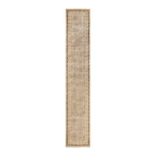 Mogul, One-of-a-Kind Hand-Knotted Runner Rug - Ivory, 2' 6" x 14' 7" For Sale