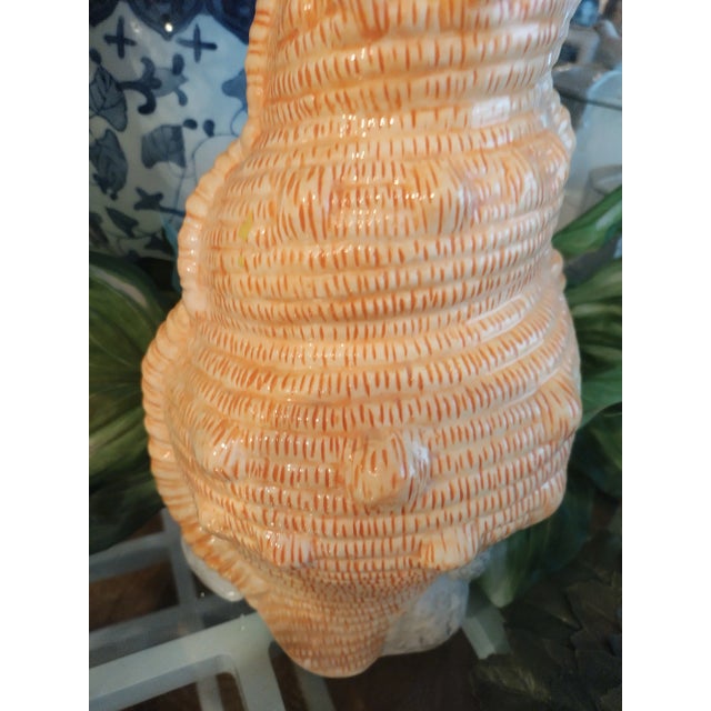 Ceramic Ceramic Peach Colored Extra Tall Seashell Form Planter Statue For Sale - Image 7 of 9