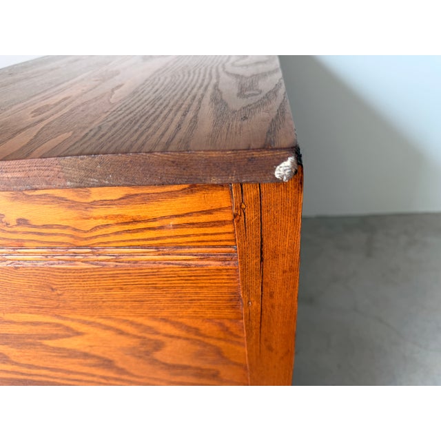 Vintage American Traditional Three Drawer Chest With Brass Handles For Sale - Image 16 of 17