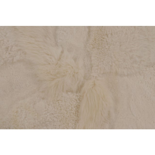 Contemporary Rug & Kilim’s Sheepskin Multi-Pelt Fur Rug in Cream White Tones For Sale - Image 3 of 7