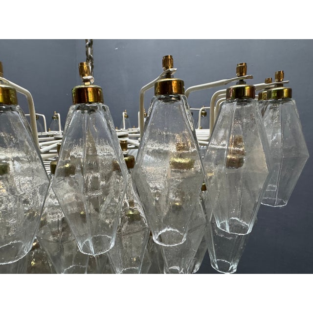 Large Murano Glass Poliedri Chandelier, Italy, 1970s For Sale - Image 6 of 18
