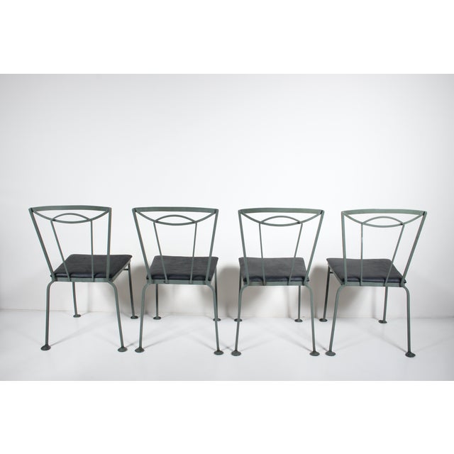 Art Deco Set of 4 Tempestini for Salterini Wrought Iron Dining Side Chairs, C. 1940 For Sale - Image 3 of 12