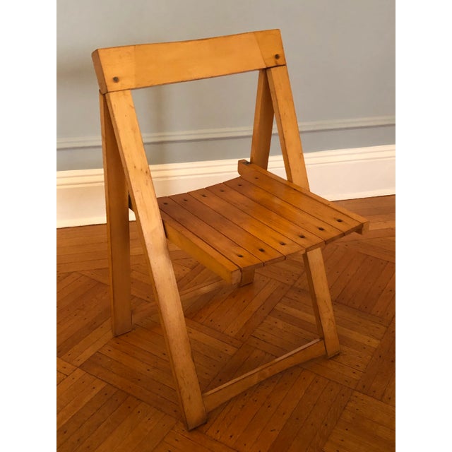 Aldo Jacober for Alberto Bazzani Wood Folding Chairs - Set of Four For Sale - Image 9 of 12