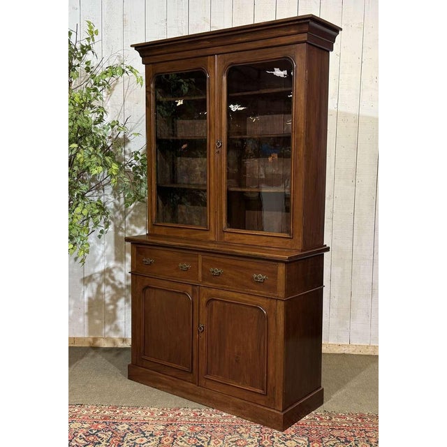 Antique Victorian Two-Section Mahogany Bookcase, 1800s For Sale - Image 10 of 15