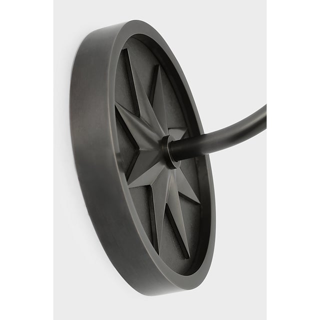2020s Chapman & Myers for Visual Comfort Signature Polaris 15" Sconce in Bronze with Linen Shade For Sale - Image 5 of 7