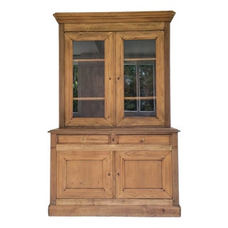 2-Body Display Cabinet in Oak and Pine For Sale