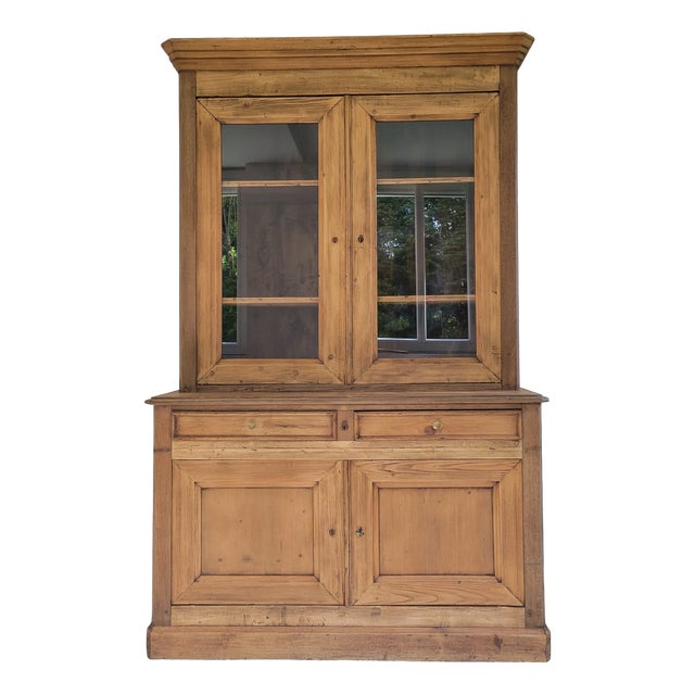 2-Body Display Cabinet in Oak and Pine For Sale