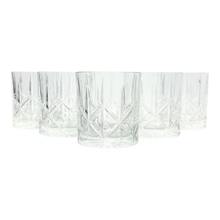 Waterford (Marquis) Sparkle” 5 Crystal Double Old Fashioned Glasses For Sale