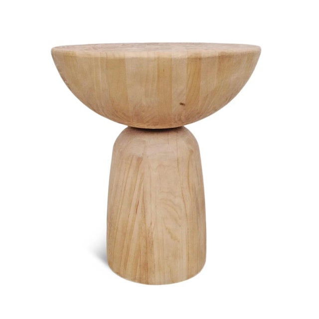 Contemporary Brea Modern Wood Side Table For Sale - Image 3 of 8