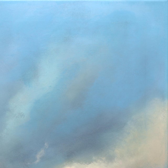 Figurative Careless Clouds - Soft Ocean Landscape Painting on Canvas Original Artwork by Charlotte Elizabeth For Sale - Image 3 of 9