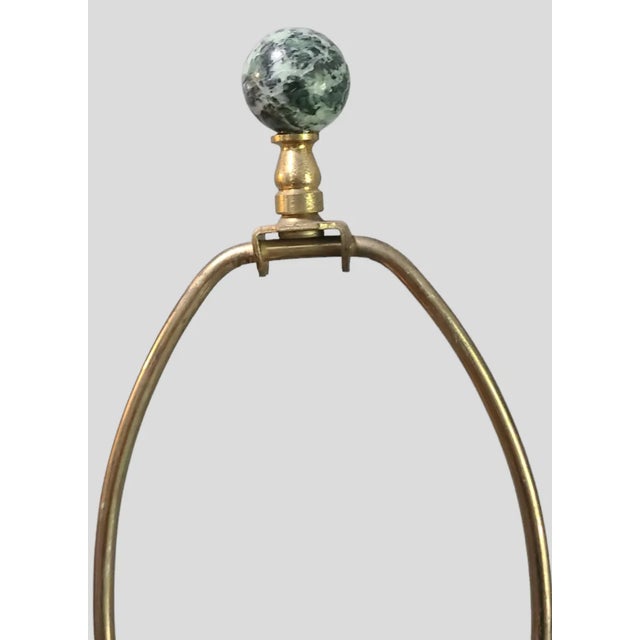 Mid Century Modern Sarreid #9590 Brass Green Marble Table Lamp For Sale - Image 9 of 12