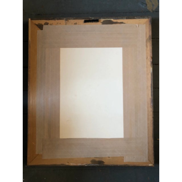 Abstract Original Vintage Abstract Painting Distressed Wood Frame For Sale - Image 3 of 4