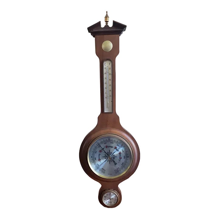 Mid-Century Georgian Style German Wall Barometer | Chairish