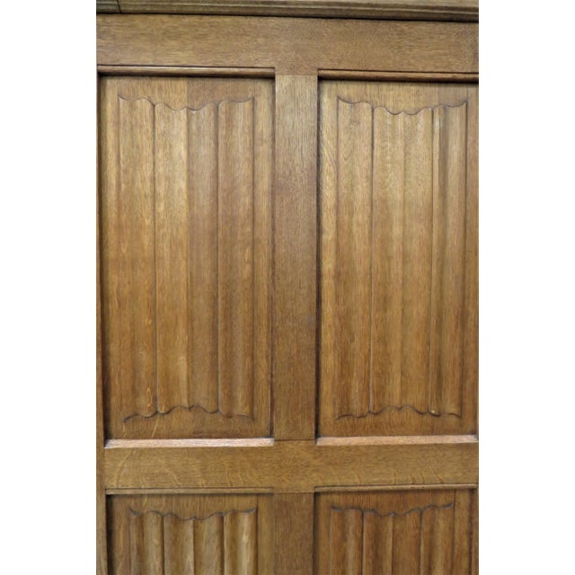French Bruegel Style Carved 4 Door Cabinet or Entertainment Center For Sale - Image 10 of 13