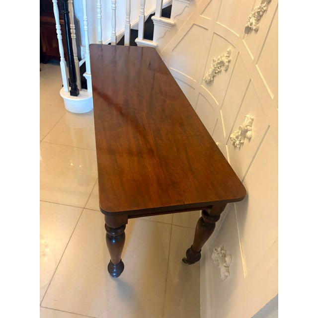Wood Antique Victorian Figured Mahogany Hall Console Table, 1850s For Sale - Image 7 of 15