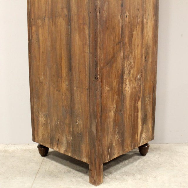 Wood Italian Louis Philippe Corner Cabinet in Walnut For Sale - Image 7 of 15