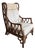Mid Century Bamboo and Rattan Wingback Chair For Sale