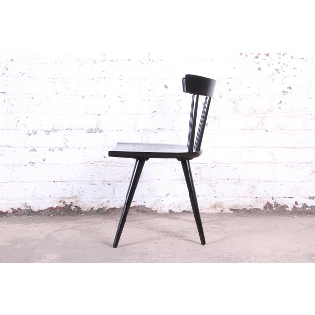 Black Paul McCobb Planner Group Mid-Century Modern Black Lacquered Spindle Back Dining Chairs - Set of Four For Sale - Image 8 of 11