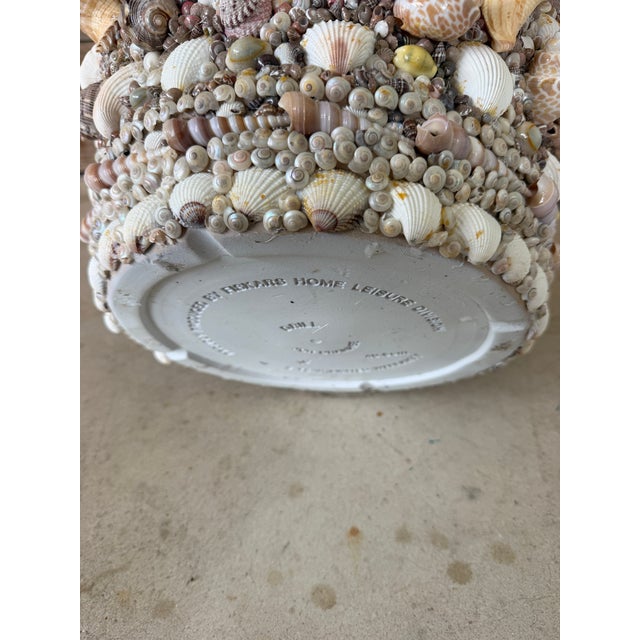 Vintage Hand-Applied Coastal Seashell Encrusted Resin Planter For Sale - Image 11 of 12