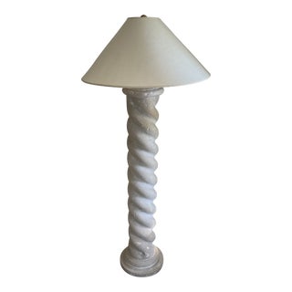 Plaster Spiral Floor Lamp in the Style of Michael Taylor For Sale