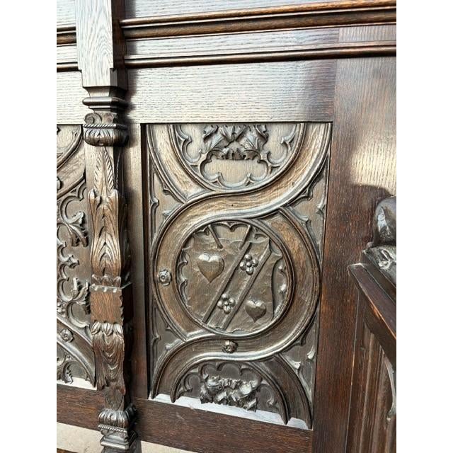 A Medievel Style Gothic Bench For Sale - Image 4 of 7