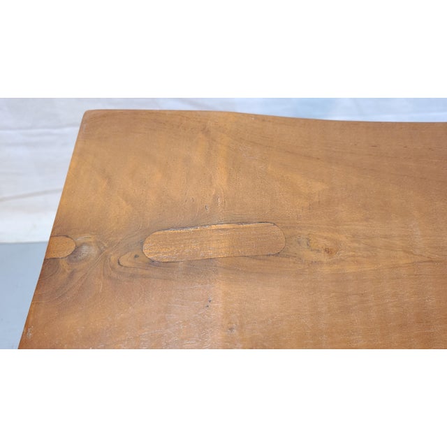 Late 20th Century Pair of Hardwood Stools For Sale In Seattle - Image 6 of 7