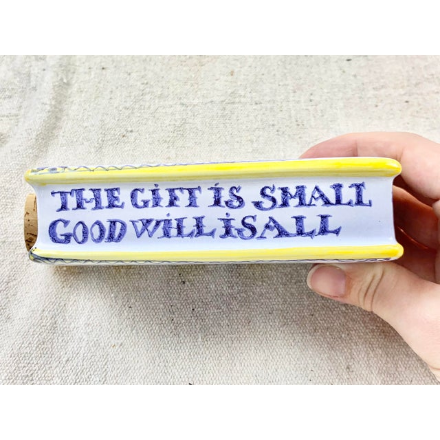 Vintage Portuguese Ceramic Book For Sale In New Orleans - Image 6 of 8