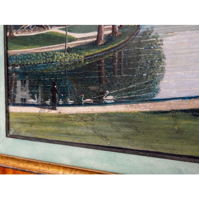 19th Century English Victorian Exquisite Gouache Landscape Painting of Park Setting For Sale - Image 15 of 18
