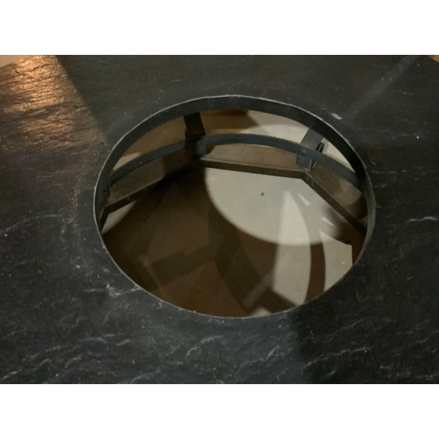 Vintage Mid-Century Slate Wrought Iron Cocktail/Coffee Octagonal Table For Sale - Image 9 of 9