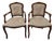 Louis XV Style Carved Wood Arm Chairs With Floral Tapestry Upholstry For Sale