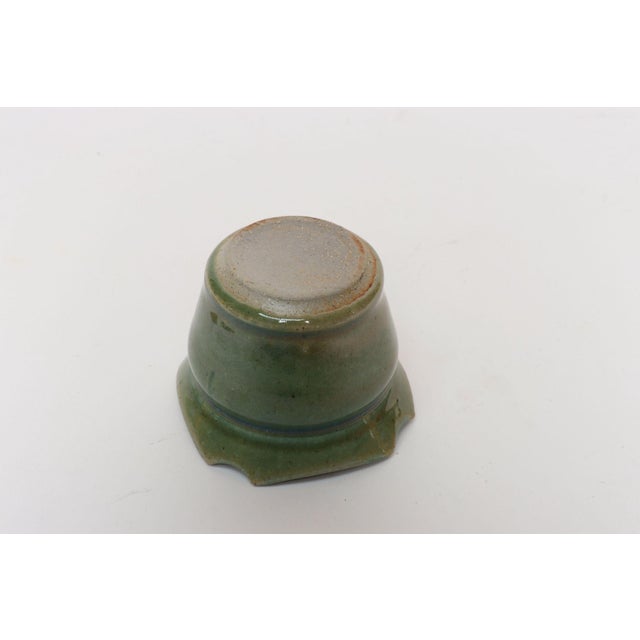 Vintage Petite Studio Ceramic Green Lidded Sugar Bowl by Deanna Nichols For Sale - Image 4 of 10