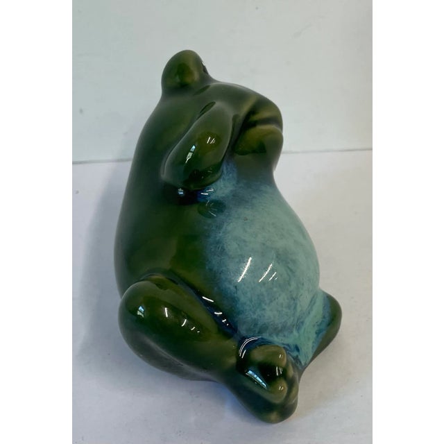 Vintage “Worried” Frog Ceramic Figurine For Sale - Image 4 of 7