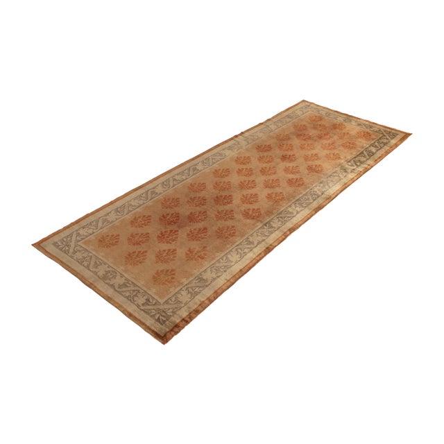 Traditional Antique Axminster Rug – Orange Beige Gallery-Size Floral Rug For Sale - Image 3 of 6