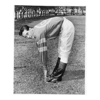1963 Stretching Jockey Equestrian Photo For Sale