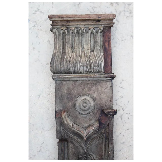 19th Century English Victorian Era, Tall Wooden Panel / Antique Wood Paneling For Sale - Image 4 of 9